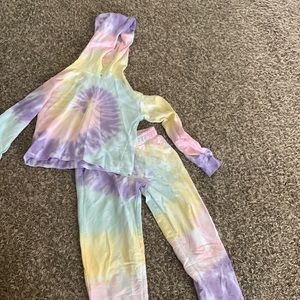 Dreamsicle Kids sweatshirt/sweatpants Top Hoodie tie-dye girls M 8/10